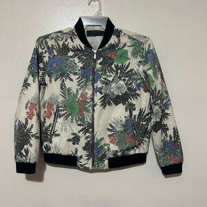 Zara Multicolor Floral Bomber Jacket